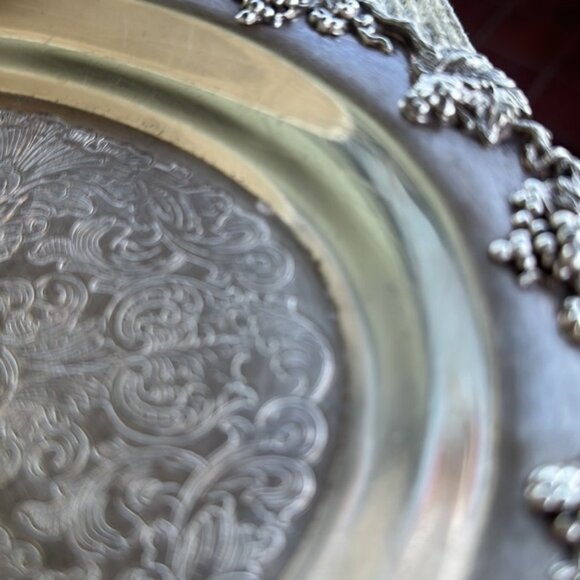 Wm Rogers Hamilton Silver Plate EP on Copper Decorating Oval Service Tray - Picture 4 of 7